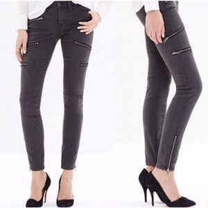 Madewell high rise gray skinny skinny zipper jeans
